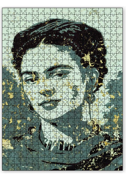 Frida Kahlo Eskitilmiş Zeminde 120 Parça Puzzle Yapboz Mdf (Ahşap)