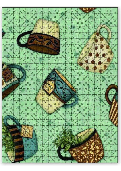 Sıcak Içeçek Fincanları 120 Parça Puzzle Yapboz Mdf (Ahşap)