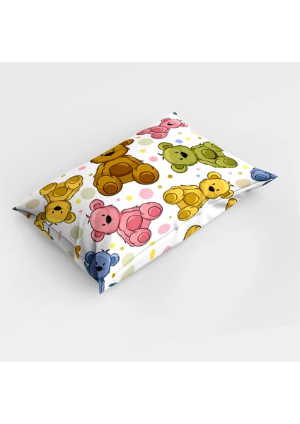 Colorful Teddy Bear 3D Pamuk Saten Bebek Nevresim Takımı fiyatları
