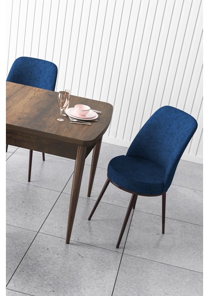Concept Han Serisi 70 x 114 cm Açılabilir Mdf Mutfak Masa Takımı Barok Ahşap Desen Masa ve 4 Sandalye