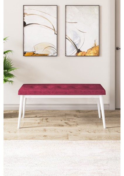 Concept Zen Serisi Bench'li 80 x 132 cm Açılabilir Mdf Mutfak Masası Takımı Beyaz Mermer Desen