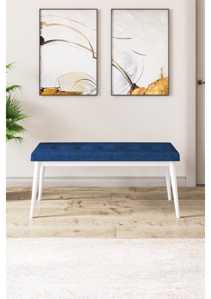 Concept Zen Serisi Bench'li 80 x 132 cm Açılabilir Mdf Mutfak Masası Takımı Beyaz Masa
