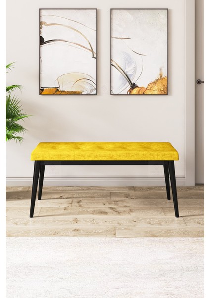 Concept Zen Serisi Bench'li 80 x 132 cm Açılabilir Mdf Mutfak Masası Takımı Siyah Mermer Desen