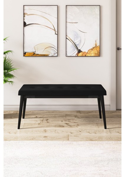 Concept Zen Serisi Bench'li 80 x 132 cm Açılabilir Mdf Mutfak Masası Takımı Siyah Mermer Desen