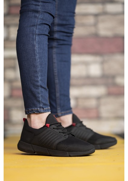 Siyah Kırmızı Erkek Sneaker Orta Topuklu Konforlu Koni Tipi 0012105 fiyatları