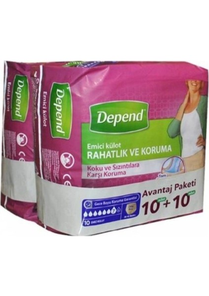 Kadın Emici Orta Külot 10+10 Paket