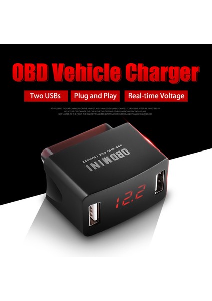 12/24 V Obd LED Gerilim Ekran Çift USB Şarj Portu Araba Araç Telefon Şarj Cihazı (Yurt Dışından) fiyatları