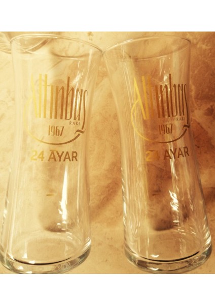 2 Altınbaş Rakı Bardağı 24 Ayar Özel Seri