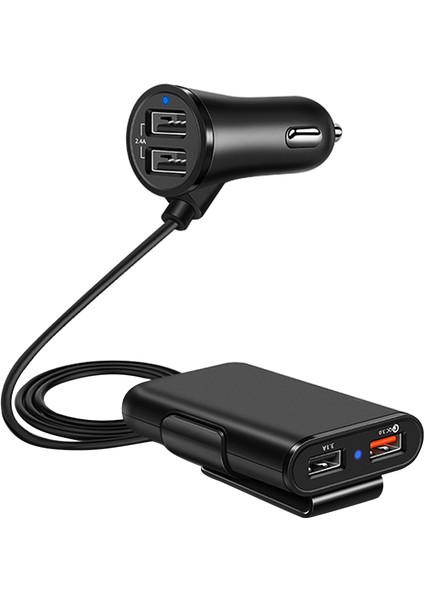 4 USB Portları Cep Telefonu Araç Şarj Qc 3.0 Hızlı Şarj Adaptörü iPhone Uyumlu Için (Yurt Dışından)