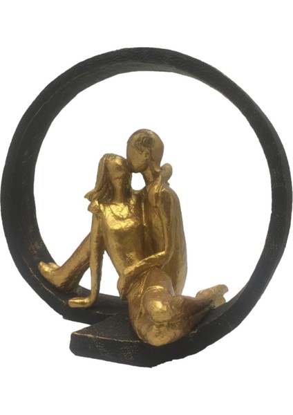 Dekoratif Polyester Çember Içi Sevgililer Biblo (22X27CM)