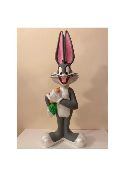 Polyester Bugs Bunny Heykeli Büyük (66X28CM)