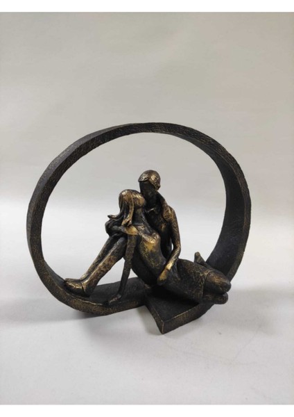 Dekoratif Polyester Aşk ve Sevgi Çemberi Biblo Heykel 27CM