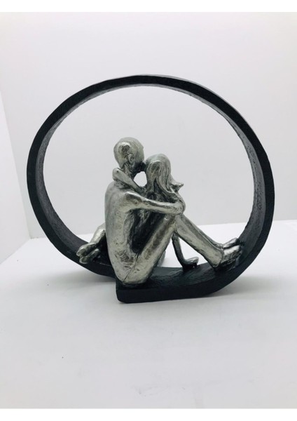 Dekoratif Polyester Çember Içi Sevgililer Biblo (22X27CM)