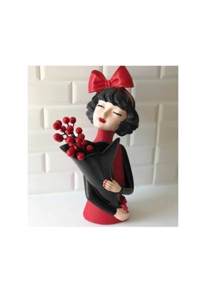 Dekoratif Buketli Kız Vazo (36X18CM)