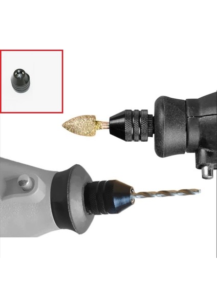 Attlas 135 G Mini Taşlama Grravür Makinası Mandreni Att 135 G Kısa Kuyruk Otomatik Mandrel 3 Çeneli