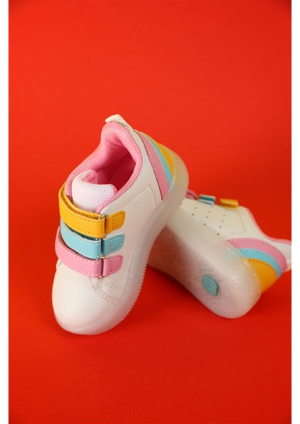Sun Işıklı Kız Çocuk Beyaz Pembe Sneaker fırsatları