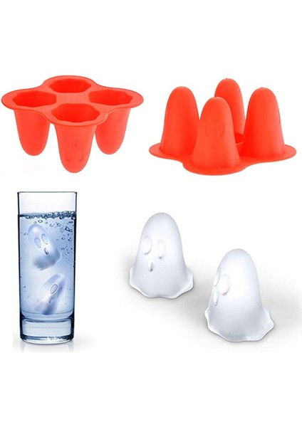 Gösterisi Olarak 3D Hayalet Kalıp Silikon Dondurma Makinesi Çikolata Kalıp Dondurma Tepsi Diy Aracı Viski Şarabı Kokteyl Buz Makinesi Bar Aksesuarları