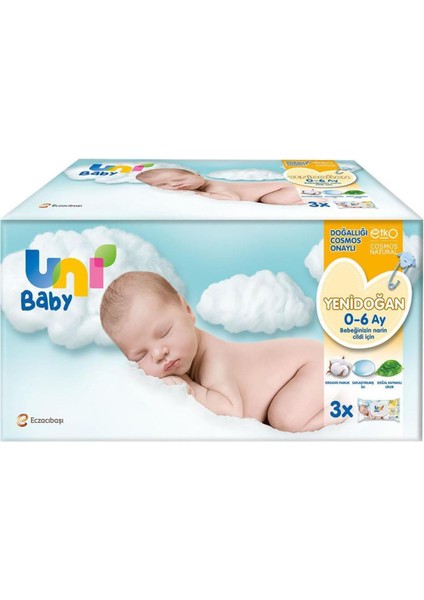 Uni Baby Yenidoğan Islak Mendil 3X40