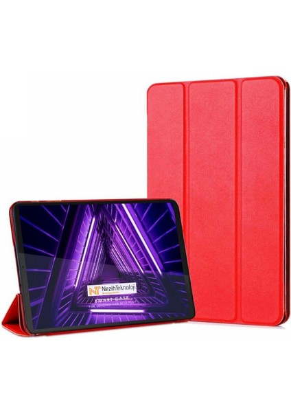 Huawei Mate Pad 11 Uyumlu Pu Deri Smart Cover Arkası Buzlu Şeffaf Kılıf
