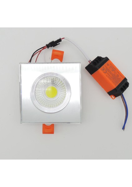 Sıva Altı Kare Camlı LED Spot Armatür 10W Beyaz Gün Işığı