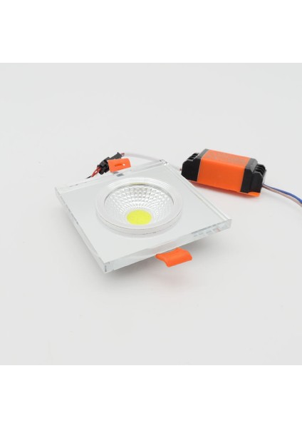 Sıva Altı Kare Camlı LED Spot Armatür 10W Beyaz Gün Işığı fiyatları