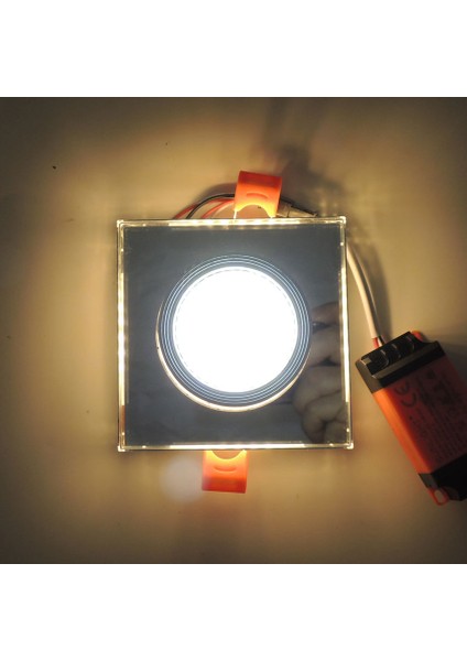 Sıva Altı Kare Camlı LED Spot Armatür 10W Beyaz Gün Işığı indirimleri
