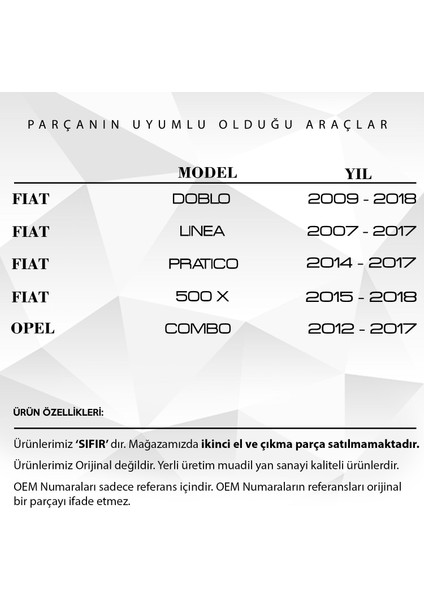 Fiat DOBLO,LINEA,500X,OPEL Combo Için Motor Yağ Çubuğu