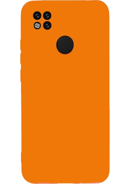 Xiaomi Redmi 9c Kapak Kamera Korumalı Içi Kadife Lansman Silikon Kılıf - Turuncu