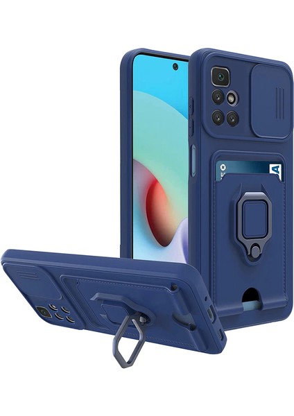 Xiaomi Redmi Note 11 Kılıf Ipli Lens Sürgülü Yüzüklü Silikon Zuma