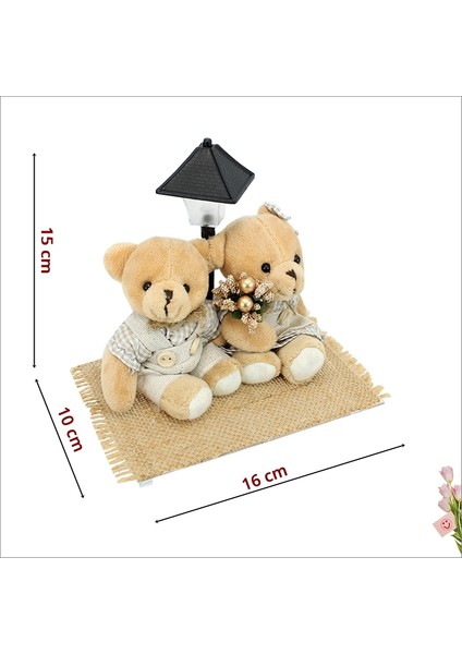 Led Sokak Lambalı Peluş Ayıcık Çift - 16cm x 15cm fiyatları