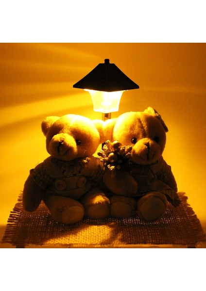 Led Sokak Lambalı Peluş Ayıcık Çift - 16cm x 15cm modelleri