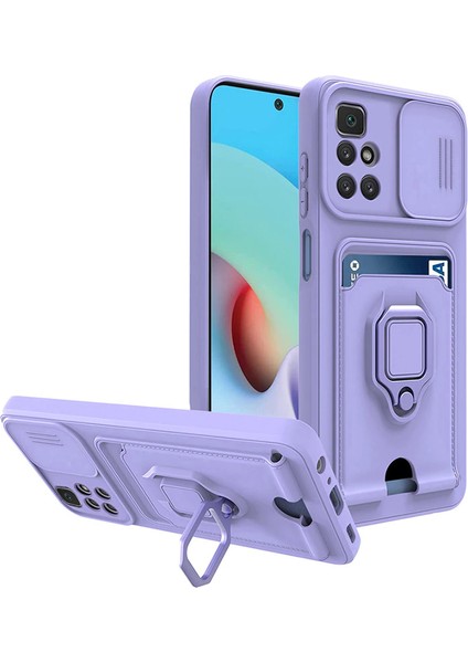 Xiaomi Redmi Note 11 Pro Kılıf Ipli Lens Sürgülü Yüzüklü Silikon Zuma