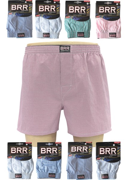 Karışık Renk ve Desenli 9’lu Paket Pamuklu Poplin Boxer Şort
