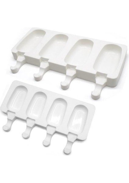 4 Delik L Delik Silikon Dondurma Kalıp Buz Küpü Tepsi Popsicle Varil Diy Kalıp Tatlı Dondurma Kalıp ile Popsicle Sopa