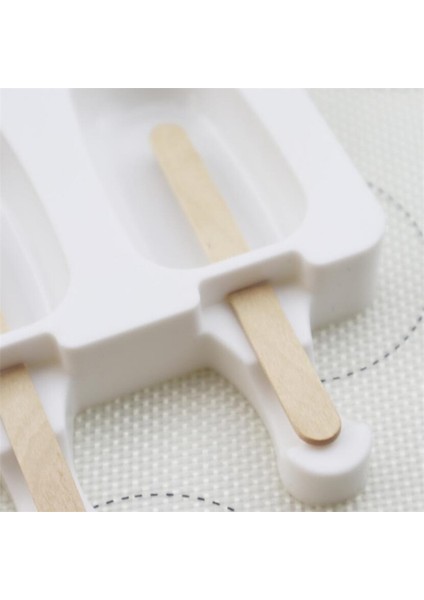 4 Delik L Delik Silikon Dondurma Kalıp Buz Küpü Tepsi Popsicle Varil Diy Kalıp Tatlı Dondurma Kalıp ile Popsicle Sopa