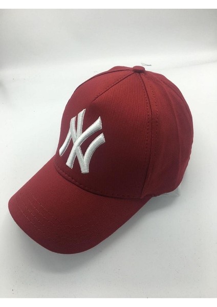 Bordo Beyaz Ny NakışlıŞapka Kep