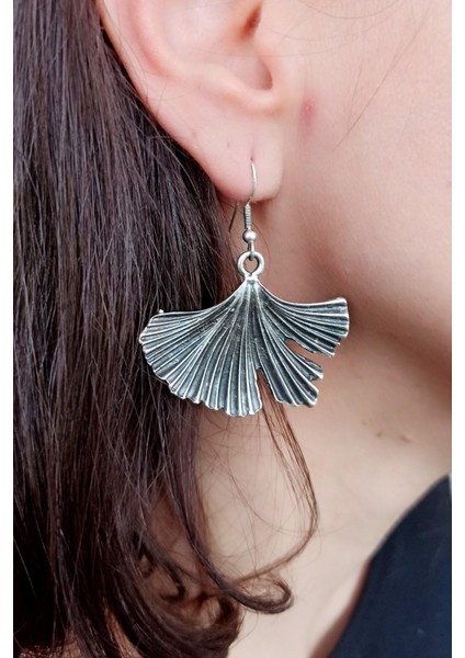 Antik Gümüş Kaplama Yelpaze Şekilli El Yapımı Çift Adet Kadın Küpe fiyatları