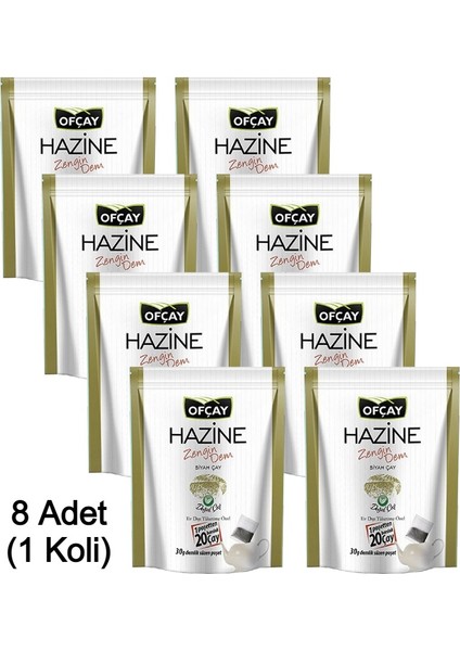 Hazine Zipper Zengin Dem Demlik Poşet Çay 30 gr 30 Ad - 8 Paketlik Koli