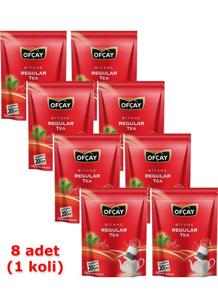 Regular Zipper Tea Eko Demlik Poşet Çay 30 gr 30 Ad - 8 Paketlik Koli