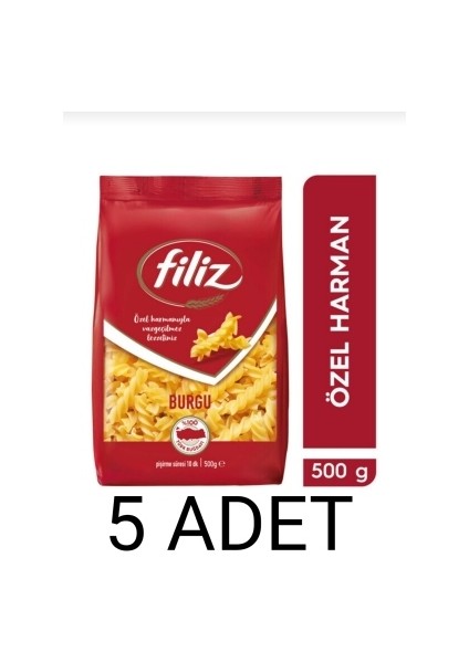 5 Adet Filiz Burgu Makarna 500 gr
