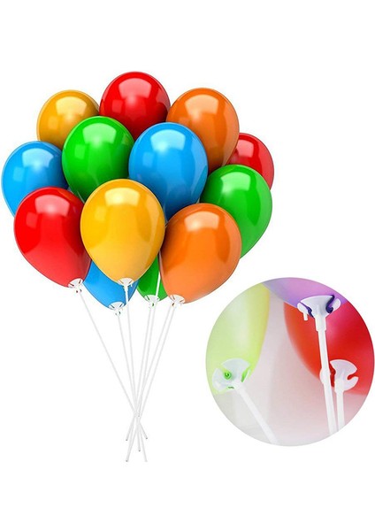 Balon Çubuğu ve Takma Aparatı, Balon Hariç - 10 Set