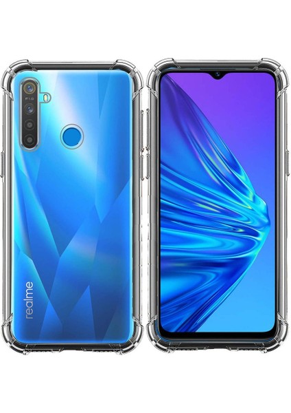 Realme C3 Kılıf Silikon Şeffaf Köşeli Olex