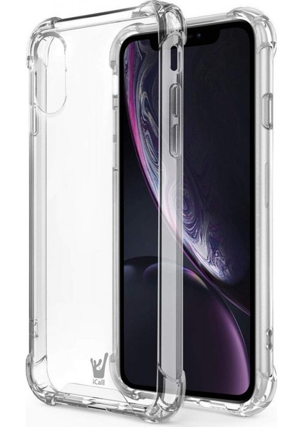 Apple iPhone Xr Kılıf Silikon Şeffaf Köşeli Olex