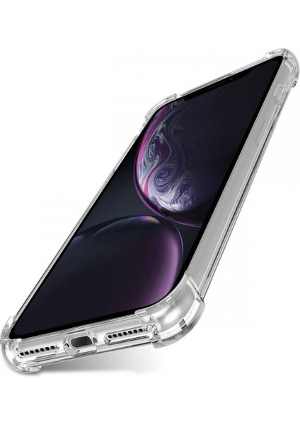 Apple iPhone Xr Kılıf Silikon Şeffaf Köşeli Olex