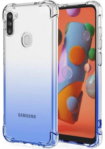 Samsung Galaxy A11 Kılıf Silikon Şeffaf Köşeli Olex