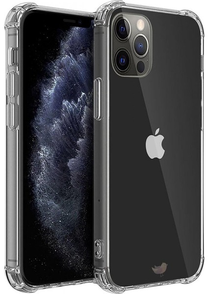 Apple iPhone 12 Pro Max Kılıf Silikon Şeffaf Köşeli Olex