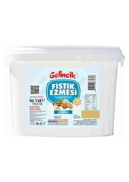 Şekersiz Fıstık Ezmesi Parçacıklı 5 kg