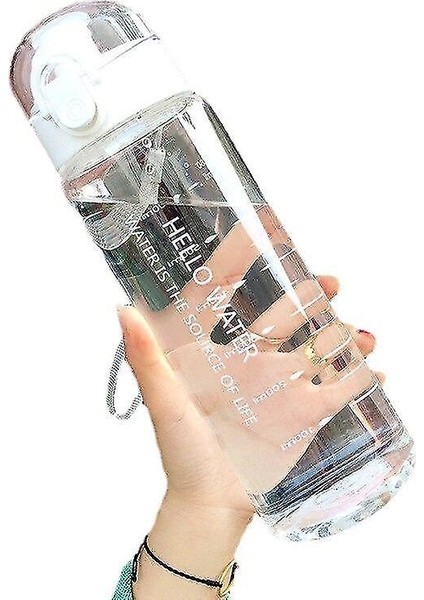 Plastik Su Matarası - Beyaz (Yurt Dışından)