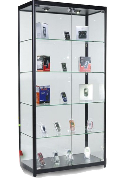 Camlı Vitrin - Cam Dolap - Camlı Koleksiyon Vitrini - Teşhir Vitrini - Kupa Dolabı 180X80X40 cm fiyatları