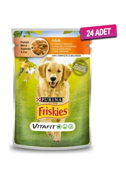 friskies 24 Adet -  Adult Tavuklu Pouch Köpek Konservesi 100 gr